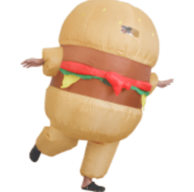 Inflatable Hamburger Costume,Inflatable Costume For Funny,Fancy Dress Party Halloween Blow Up Costume,Christmas Costume--Only Supports Self-picku