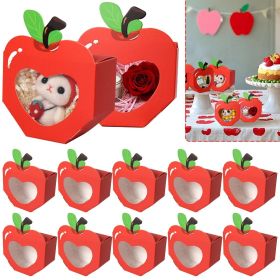 Shaped Gift Boxes With Clear Window Back To School Paper Candy Container DIY Teacher Appreciation Thank You Treat Box For Birthday Wedding Gradua (Option: 20pcs)