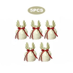 5 Pcs Christmas Antler Gift Bags (Option: W13688130)