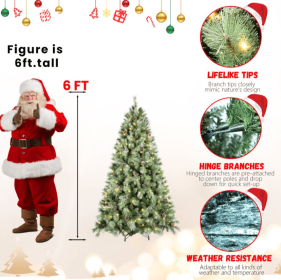 7.5ft PVC Hard Needle Mixed Tree Pine Cone 51pcs (Option: 6feet hard needle PV)