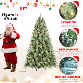 7.5ft PVC Hard Needle Mixed Tree Pine Cone 51pcs (Option: 8feet hard needle PV)
