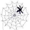 3.28FT Spider Web Light With Hairy Spider 70LED Battery Powered Remote Control 8 Lighting Modes Glowing Outdoor Indoor Wall Halloween Decoration